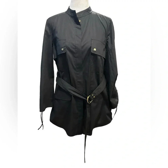Tory Burch black belted jacket size 4 - Picture 3 of 16